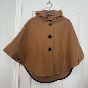 Fidelity Gerald & Stewart Camel Wool Hooded Cape Coat – One Size Made in USA